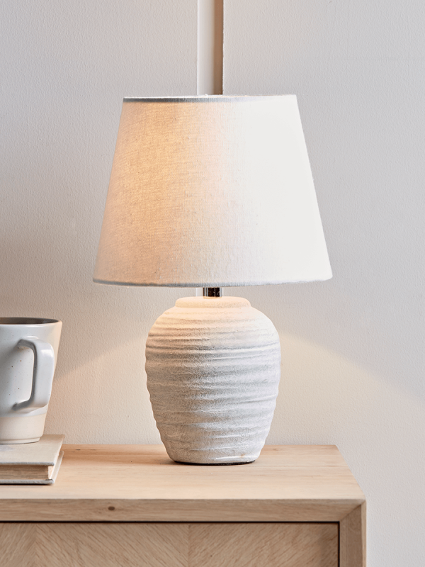 Whitewashed Concrete Effect Table Lamp